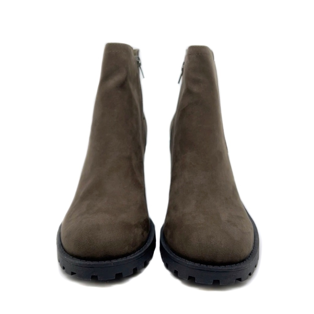 Sun + Stone Chelsea Ankle Boot Morghan Block Heel Bootie Olive Size 10 - Picture 5 of 14